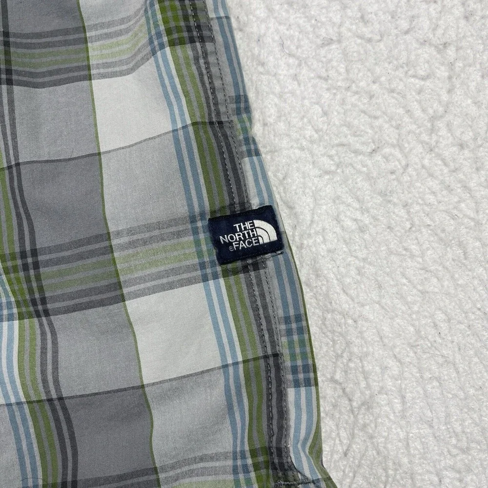The North Face Shirt Mens XL Gray Green Plaid Hike Camp Outdoor Workwear‎